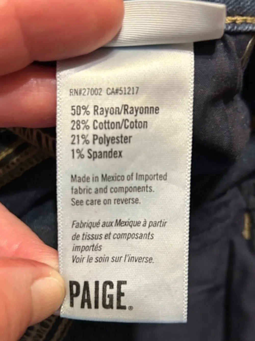 Paige Manhattan Mid Rise Slim Bootcut Jean Vivien Wash Womens 26 - 28x32.5 K